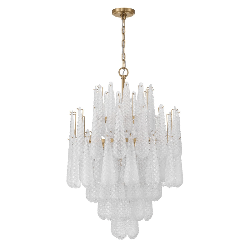 Aurora Chandelier Drop Textured Glass Elegant - Letslighting