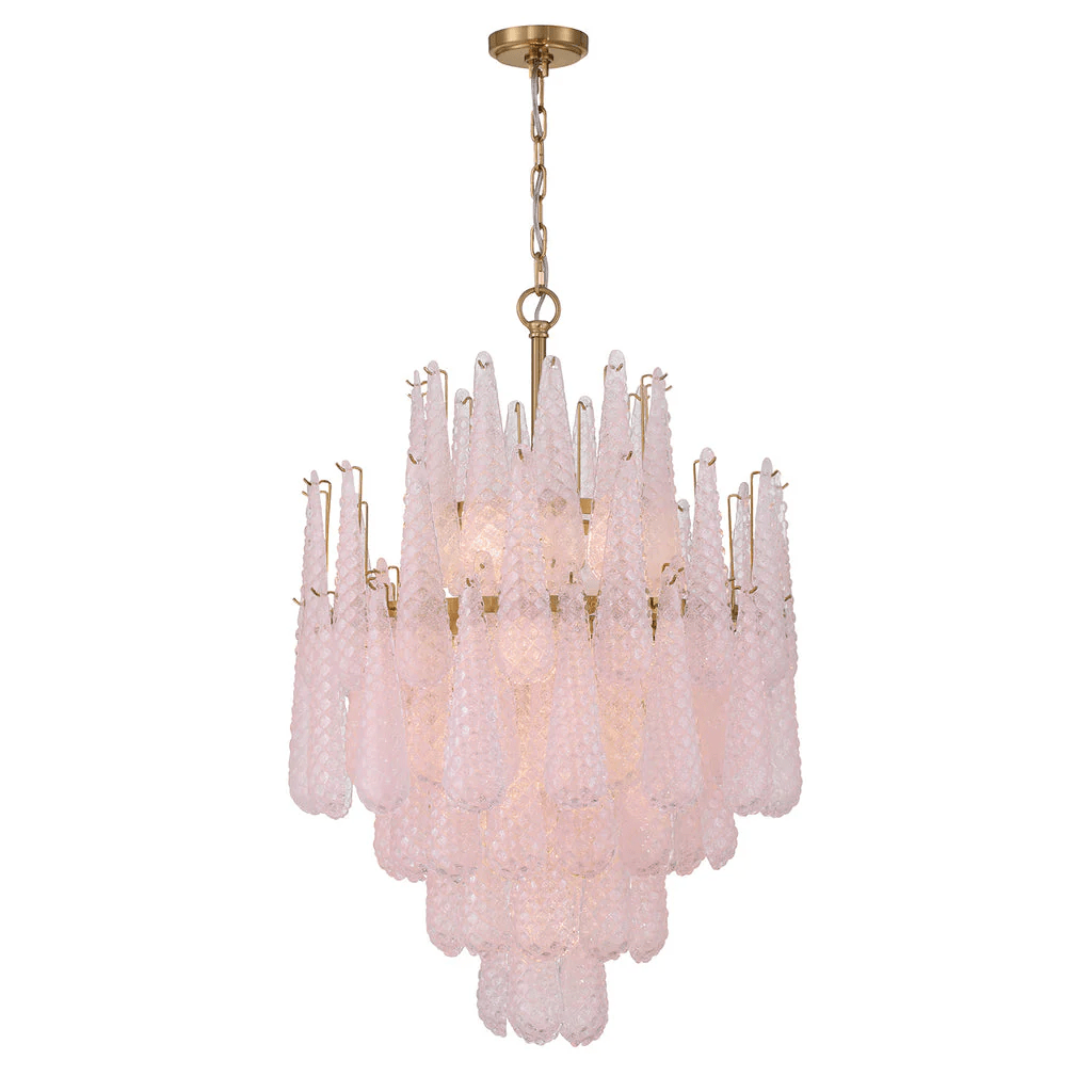Aurora Chandelier Drop Textured Glass Elegant - Letslighting