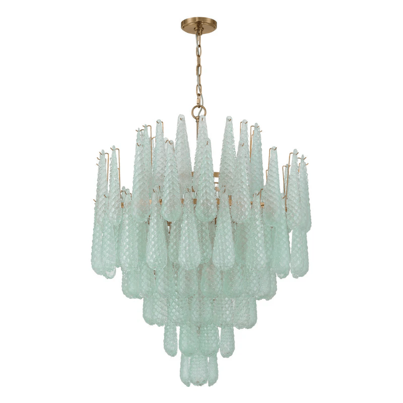 Aurora Chandelier Drop Textured Glass Elegant - Letslighting