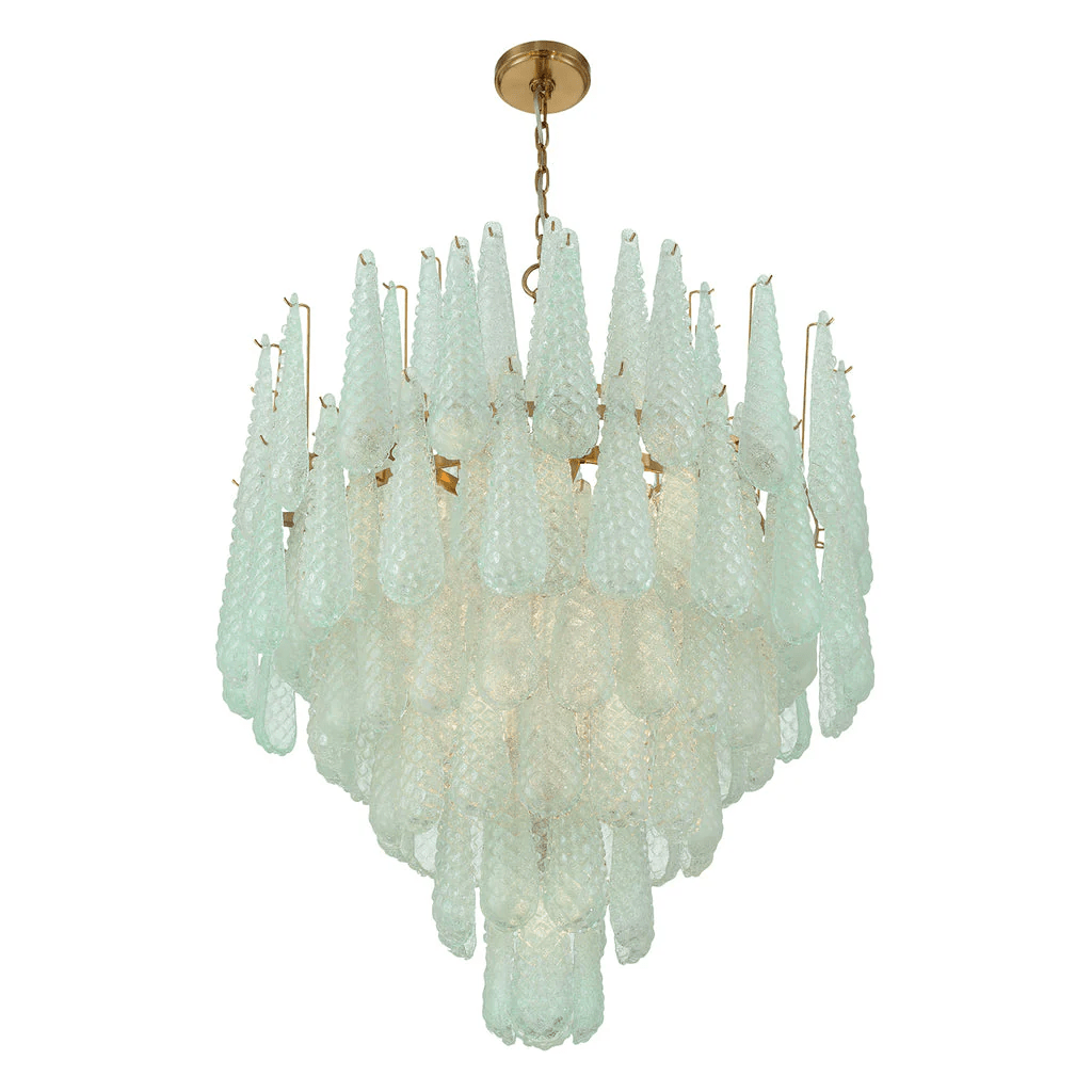Aurora Chandelier Drop Textured Glass Elegant - Letslighting