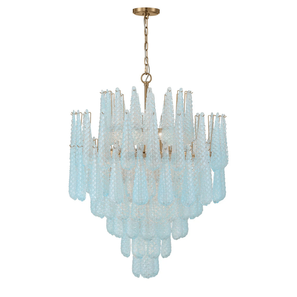 Aurora Chandelier Drop Textured Glass Elegant - Letslighting