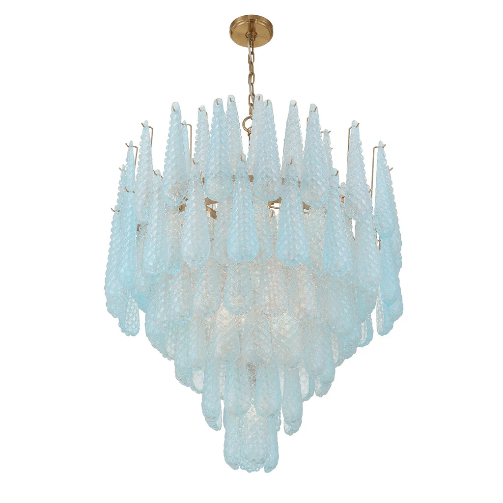 Aurora Chandelier Drop Textured Glass Elegant - Letslighting