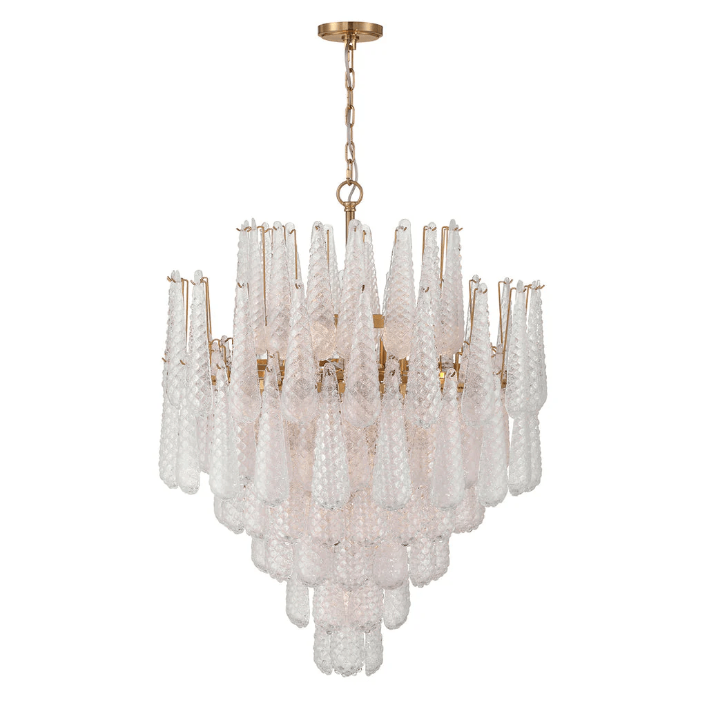 Aurora Chandelier Drop Textured Glass Elegant - Letslighting