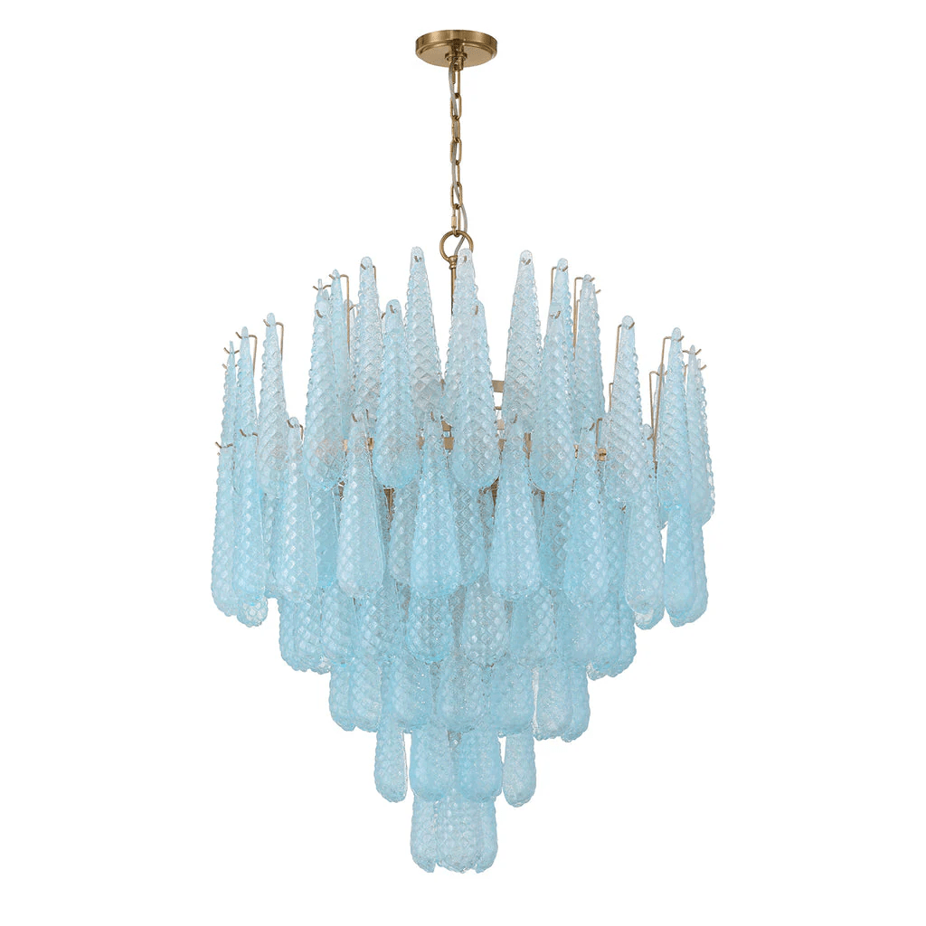 Aurora Chandelier Drop Textured Glass Elegant - Letslighting