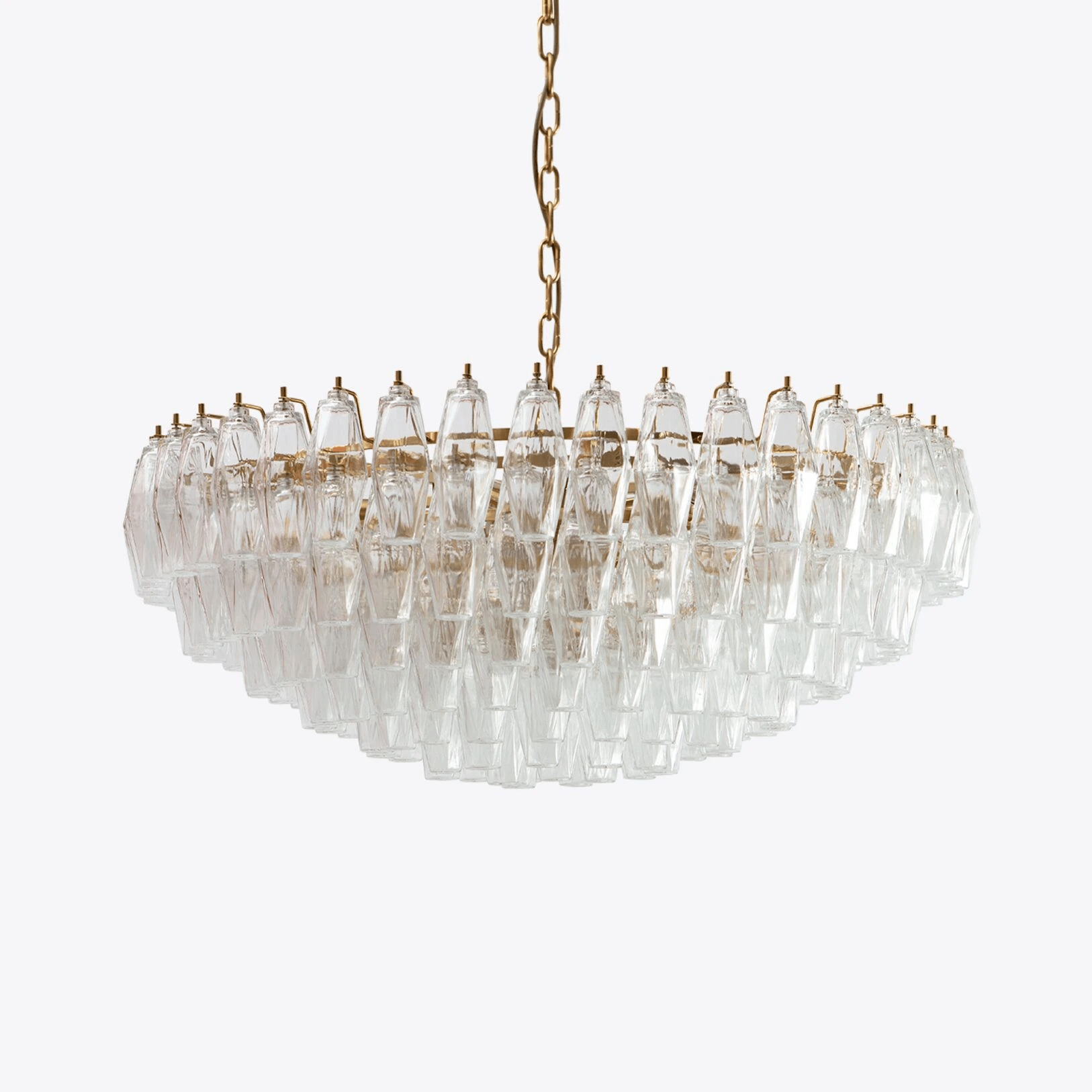 Aurora Chandelier Clear Murano Glass Polyhedron Vintage - Letslighting
