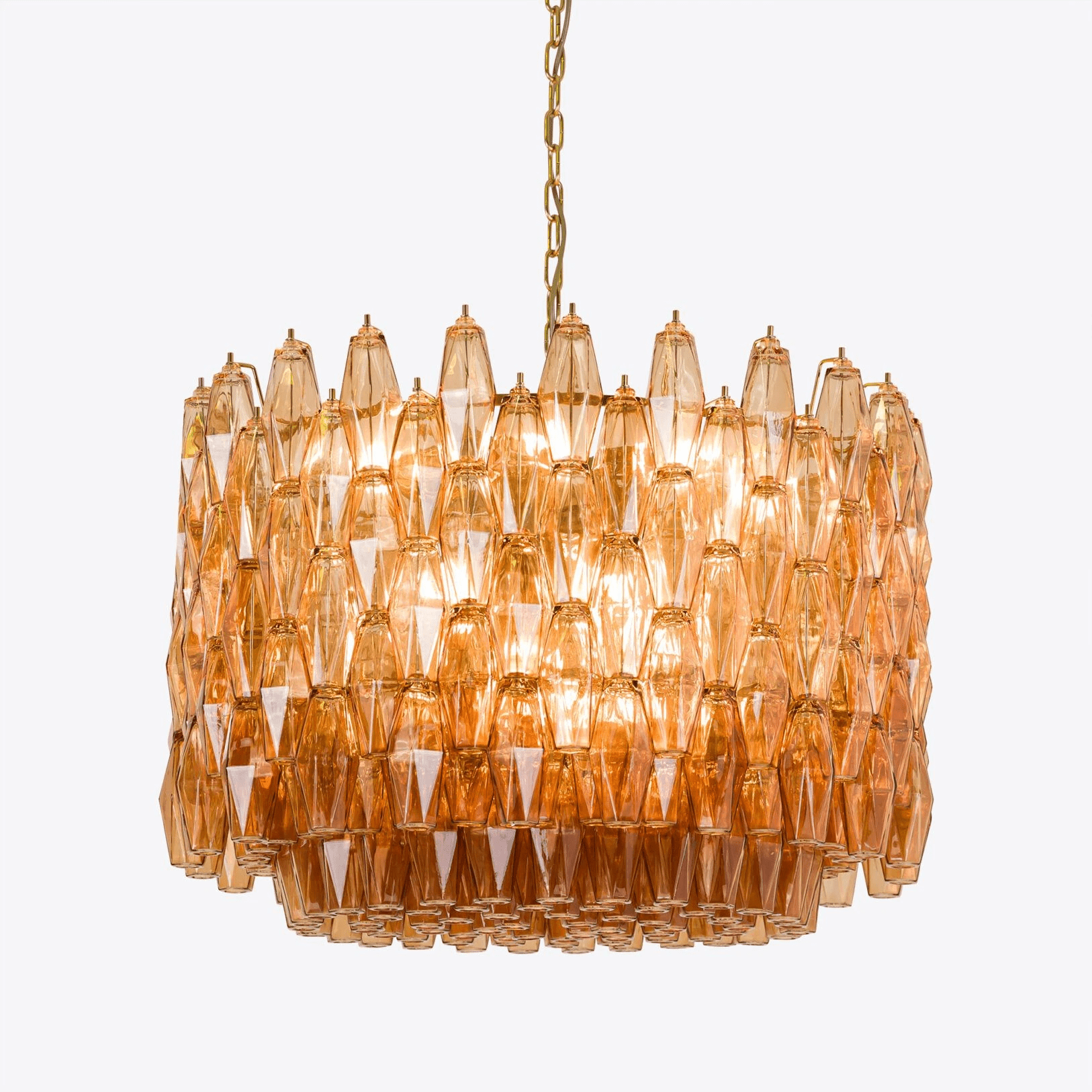 Aurora Chandelier Drum Amber Glass - Letslighting