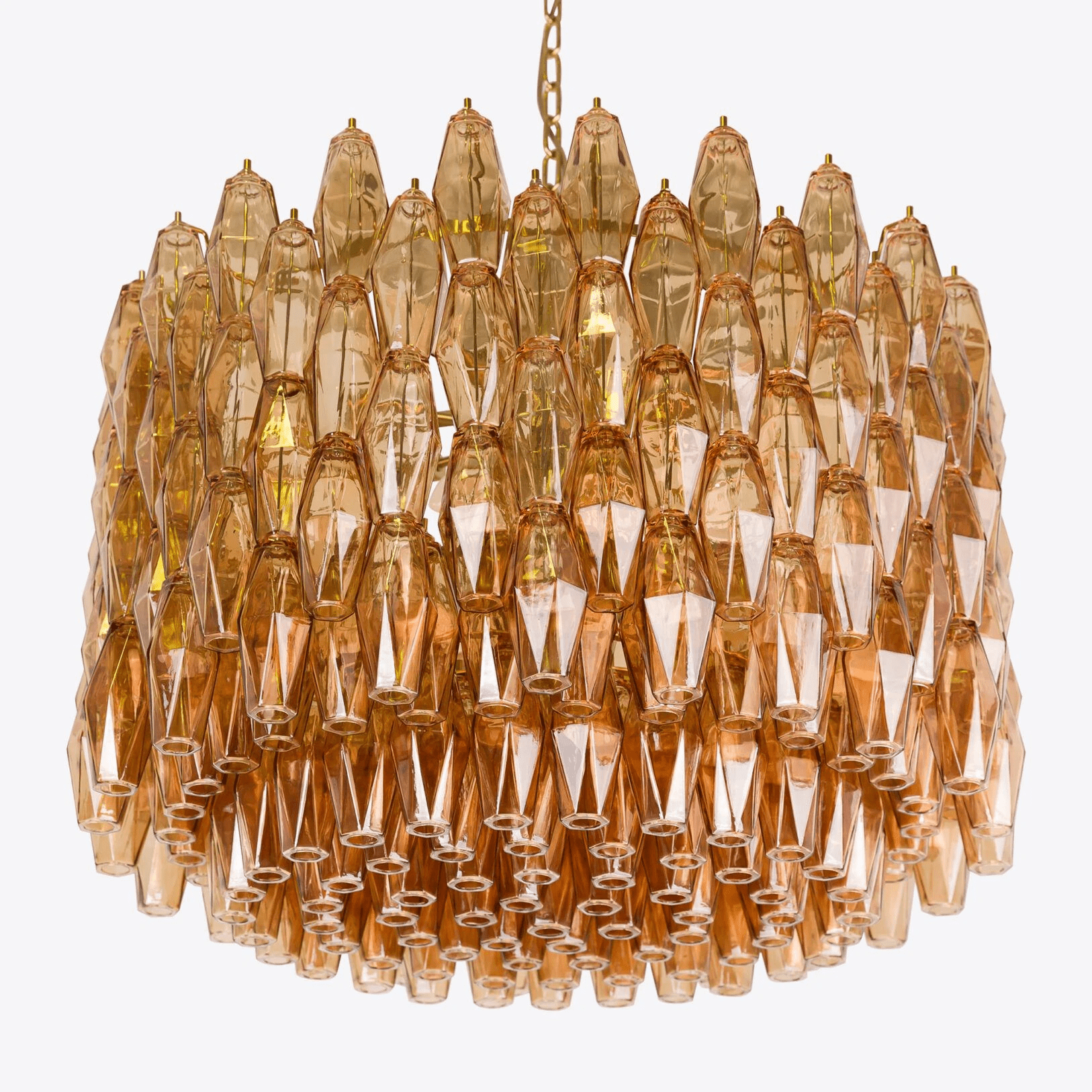 Aurora Chandelier Drum Amber Glass - Letslighting