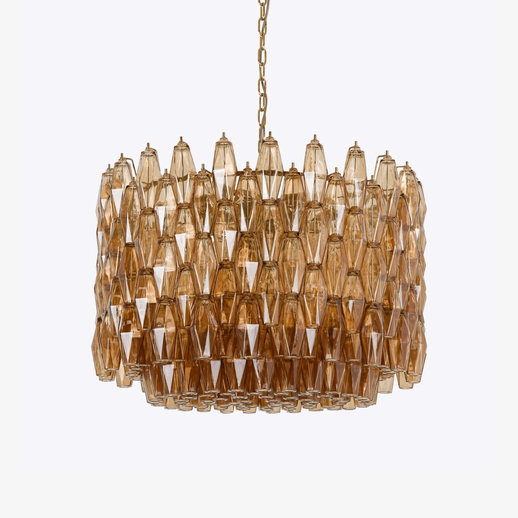 Aurora Chandelier Drum Amber Glass - Letslighting