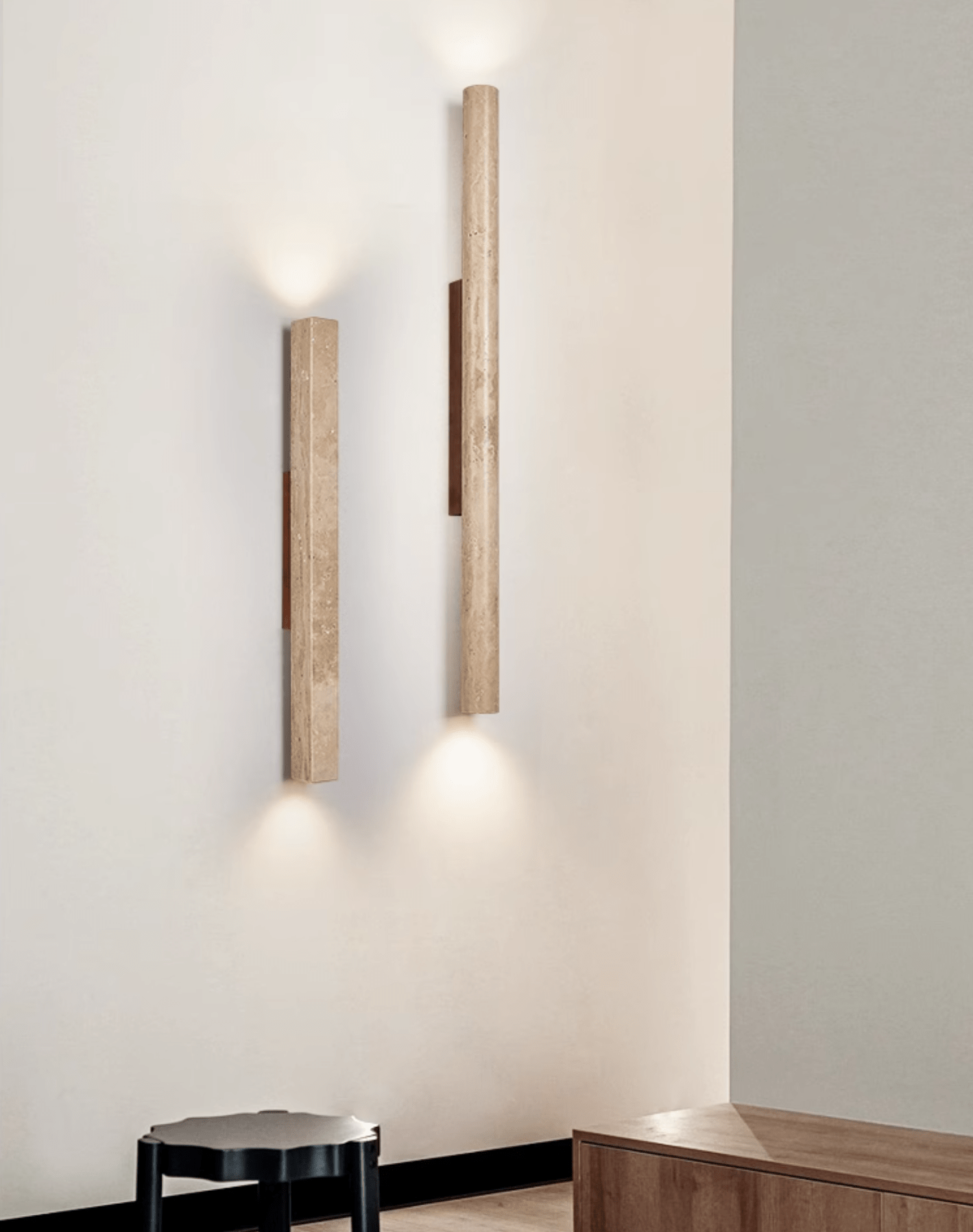 Cathais Minimalist Travertine Wall Light - Letslighting