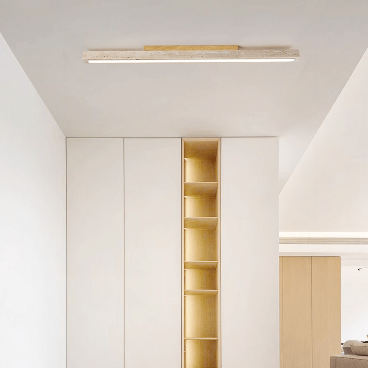Orvenarae Minimalist Travertine Linear Light - Letslighting