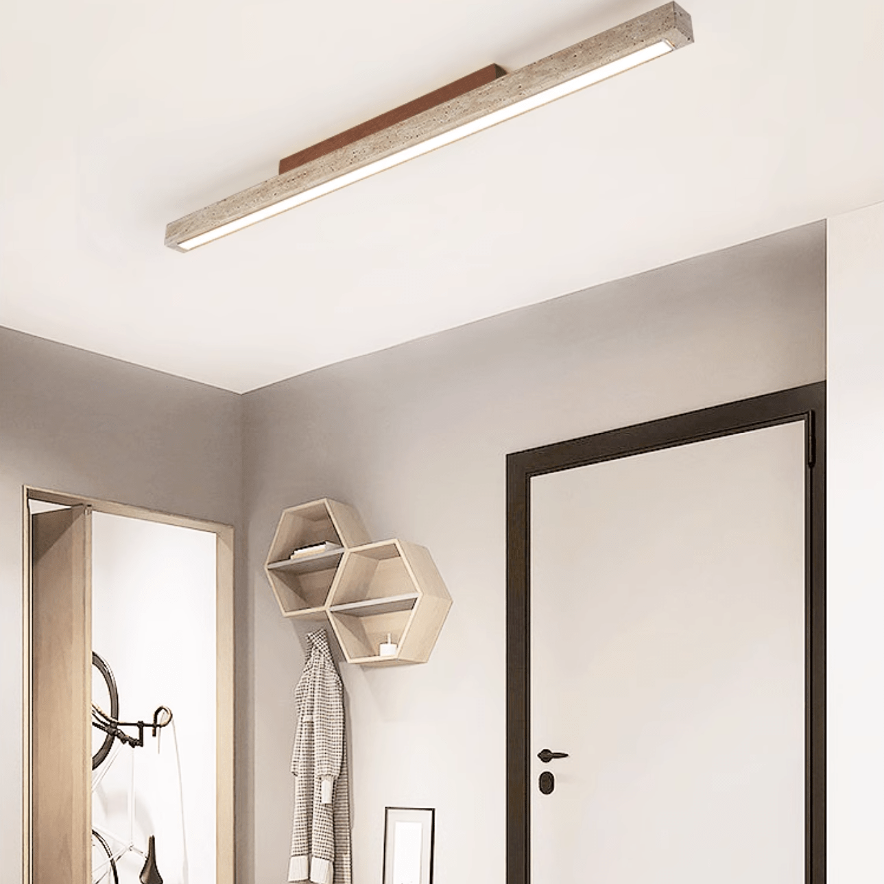 Orvenarae Minimalist Travertine Linear Light - Letslighting
