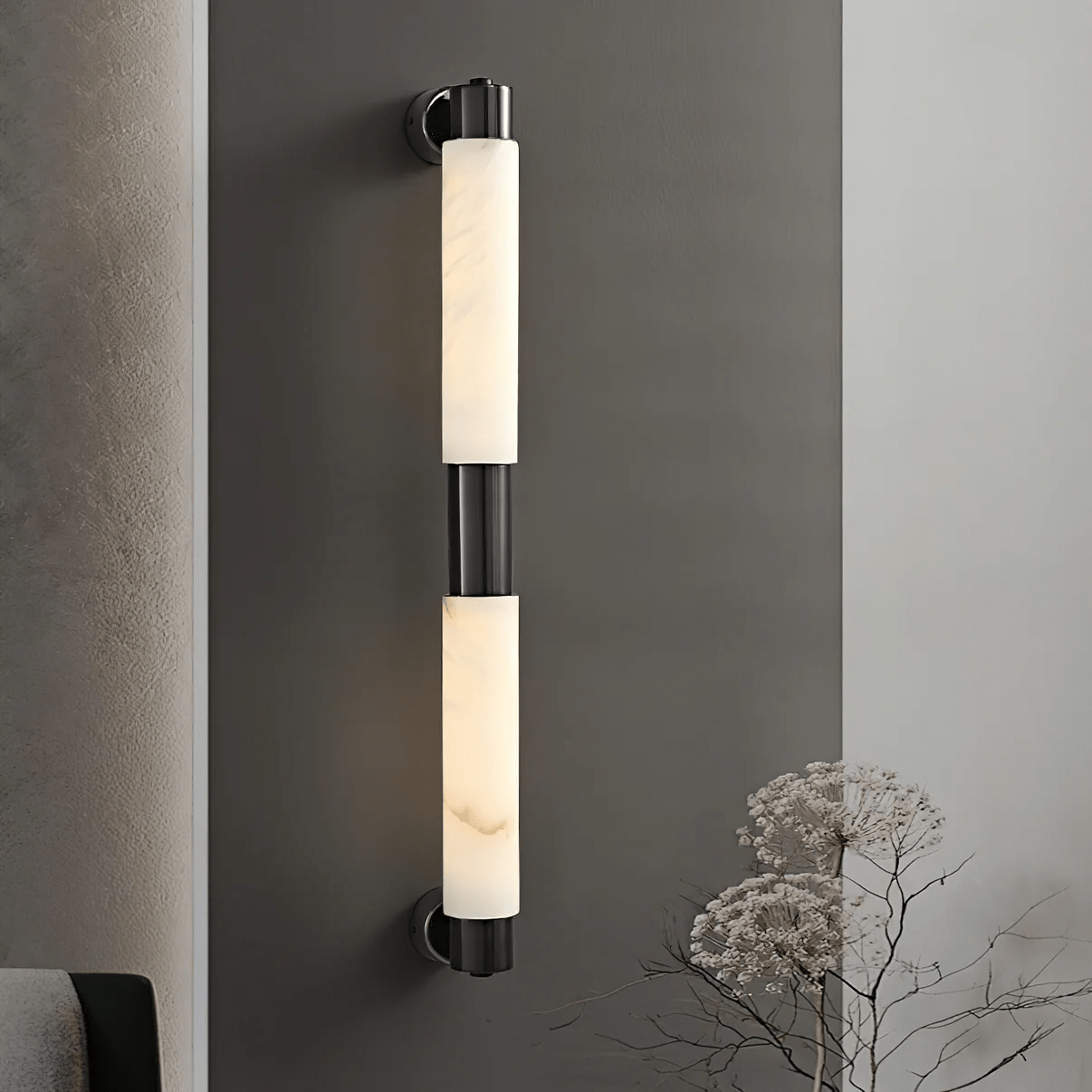 Eurthaeth Alabaster Brass Wall Light - Letslighting