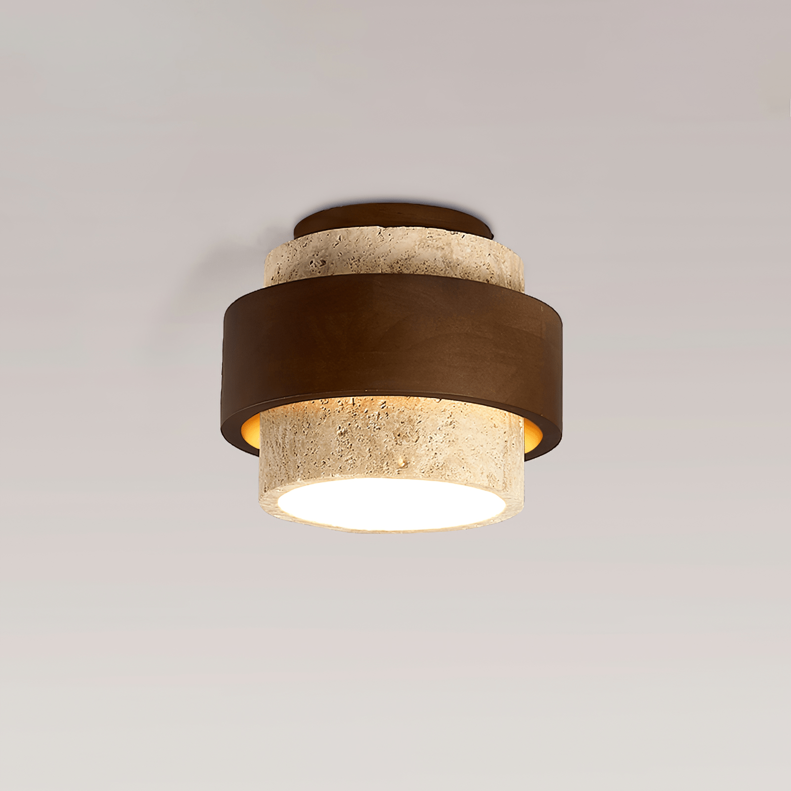 Eltalor Layered Ring Travertine Ceiling Light - Letslighting