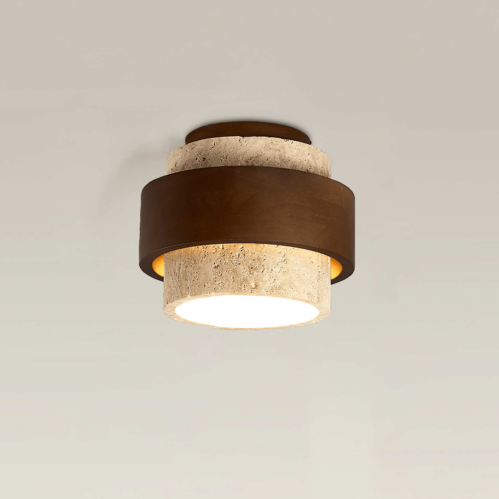 Eltalor Layered Ring Travertine Ceiling Light - Letslighting
