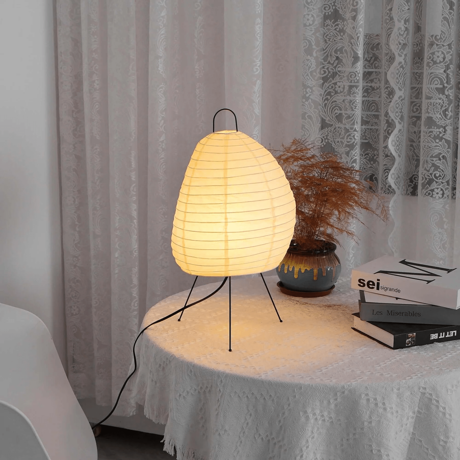 Fletcher Modern Rice Paper Table Lamp - Letslighting