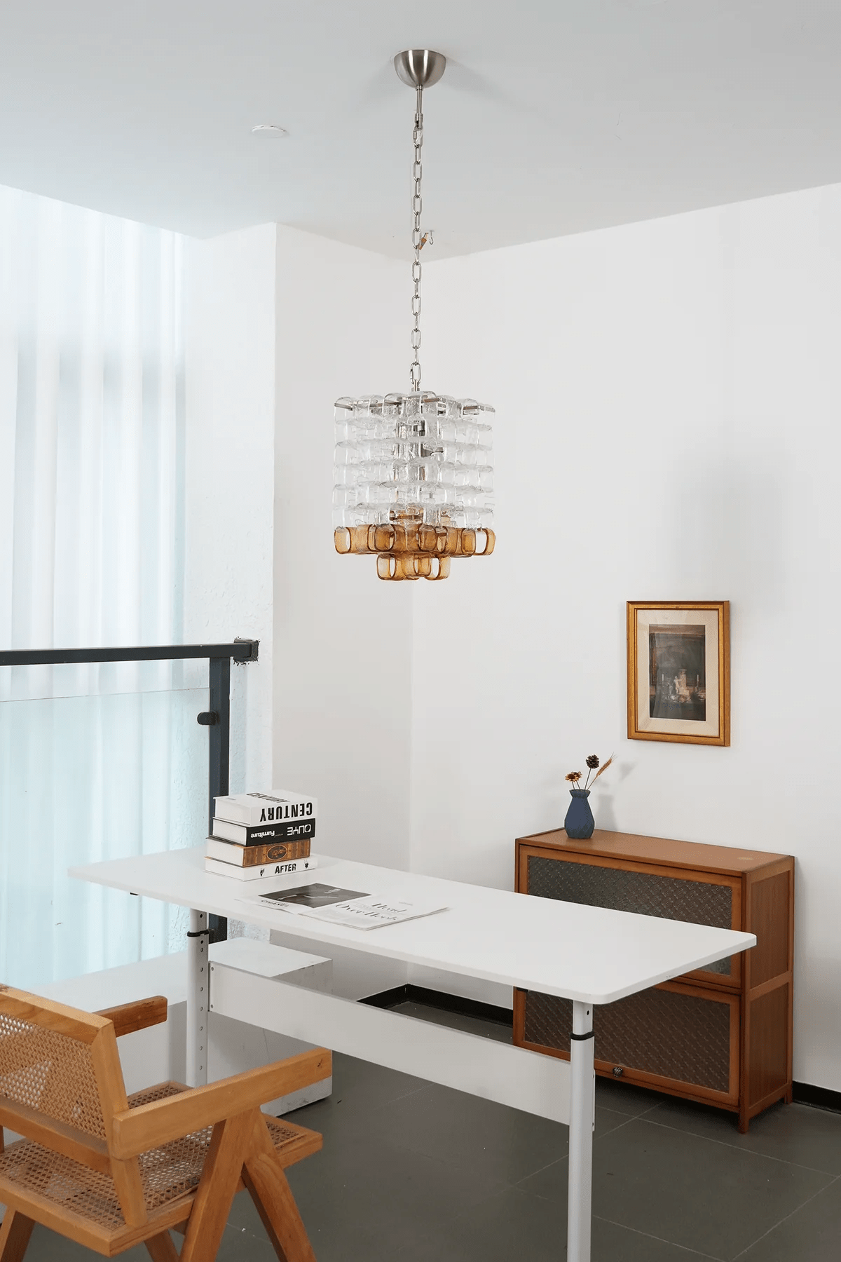 Aurora Chandelier Murano Glass Interlocking Geometric - Letslighting