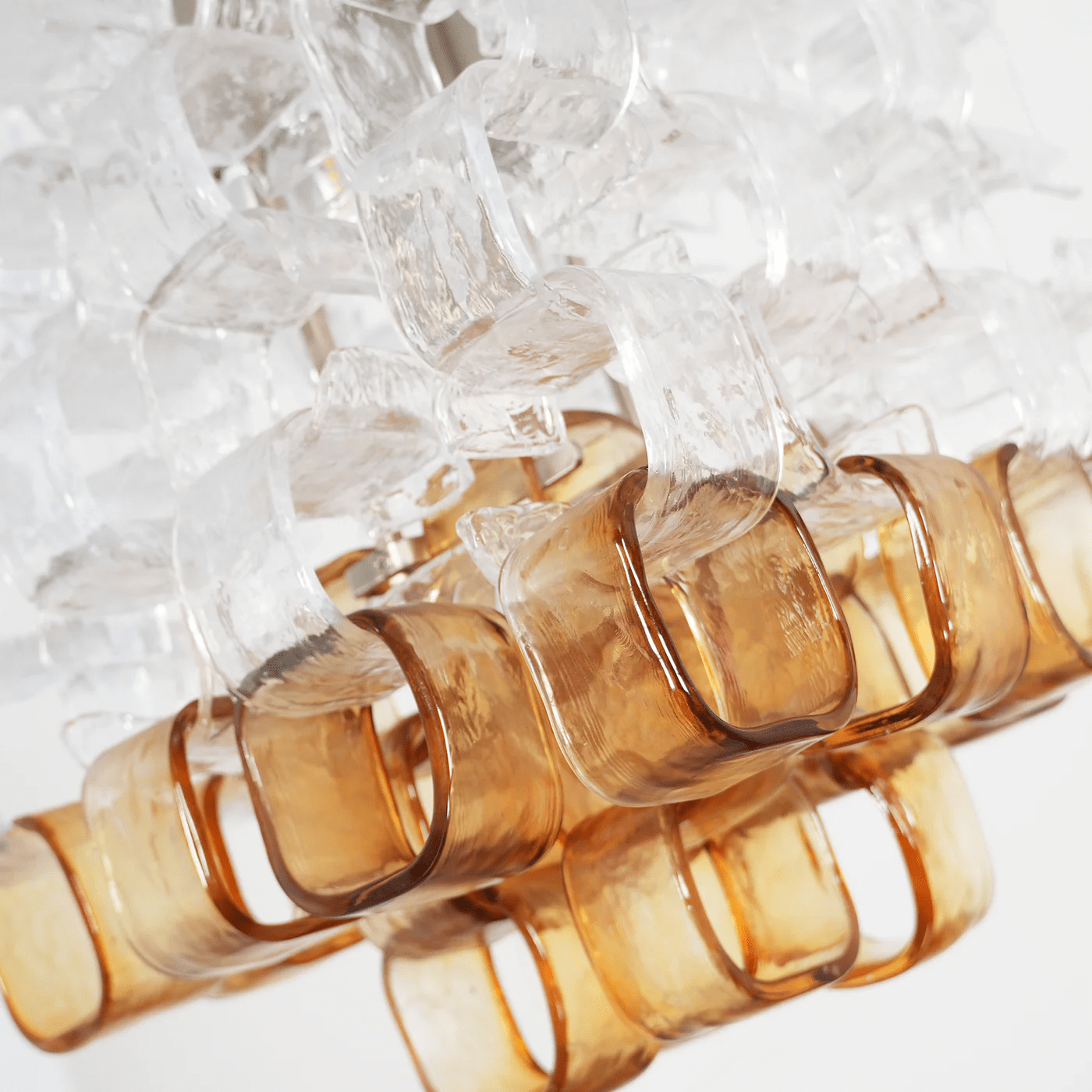 Aurora Chandelier Murano Glass Interlocking Geometric - Letslighting