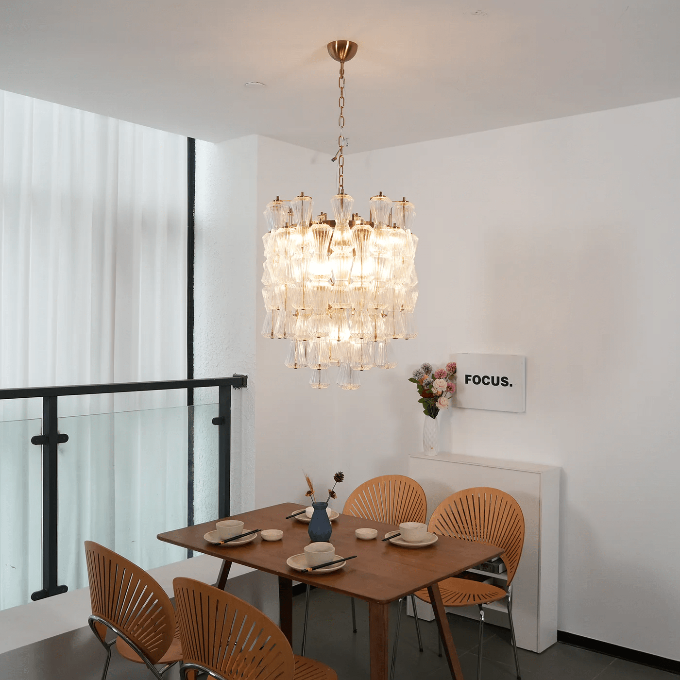 Aurora Chandelier Murano Glass Floral Cascade