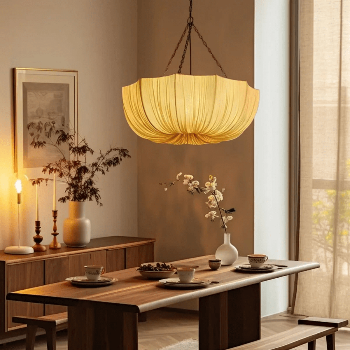 Aurelia Vintage Fabric Pendant Lamp - Letslighting