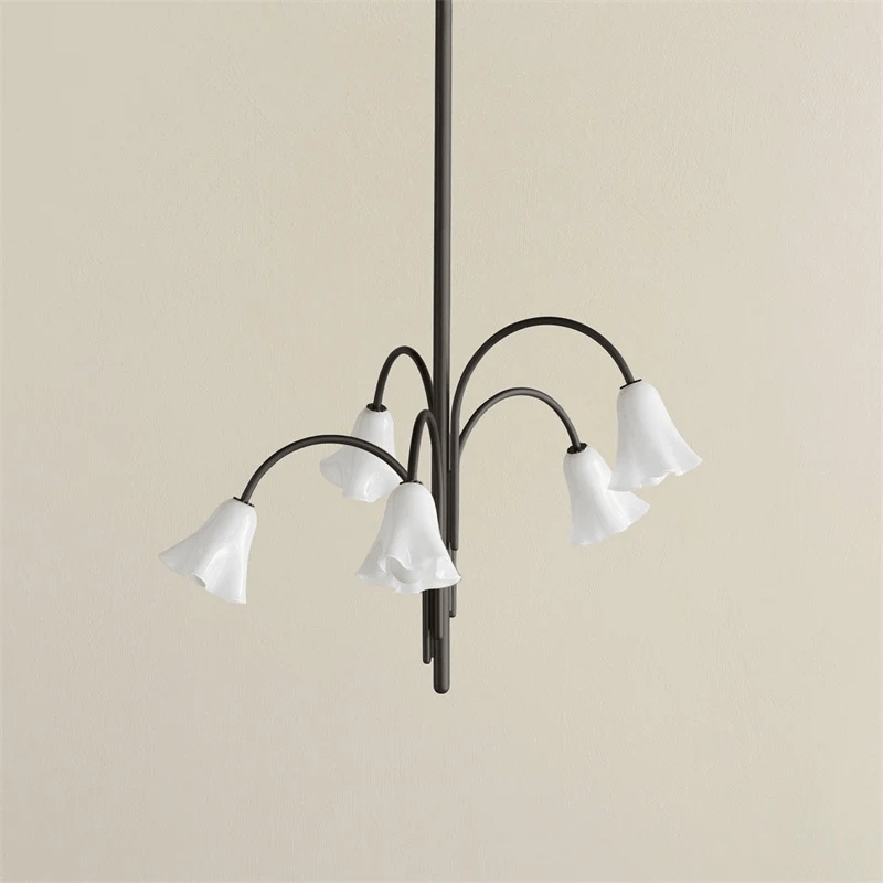 Aurora Chandelier Blossom Petal Glass Arms - Letslighting