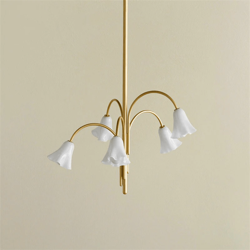 Aurora Chandelier Blossom Petal Glass Arms - Letslighting