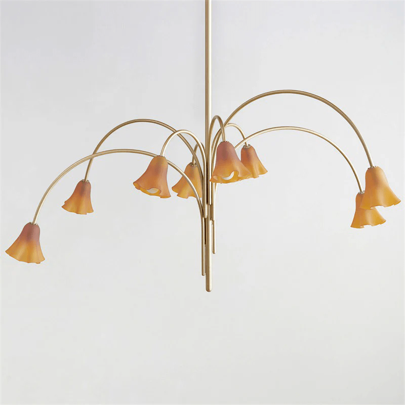 Aurora Chandelier Blossom Petal Glass Arms - Letslighting
