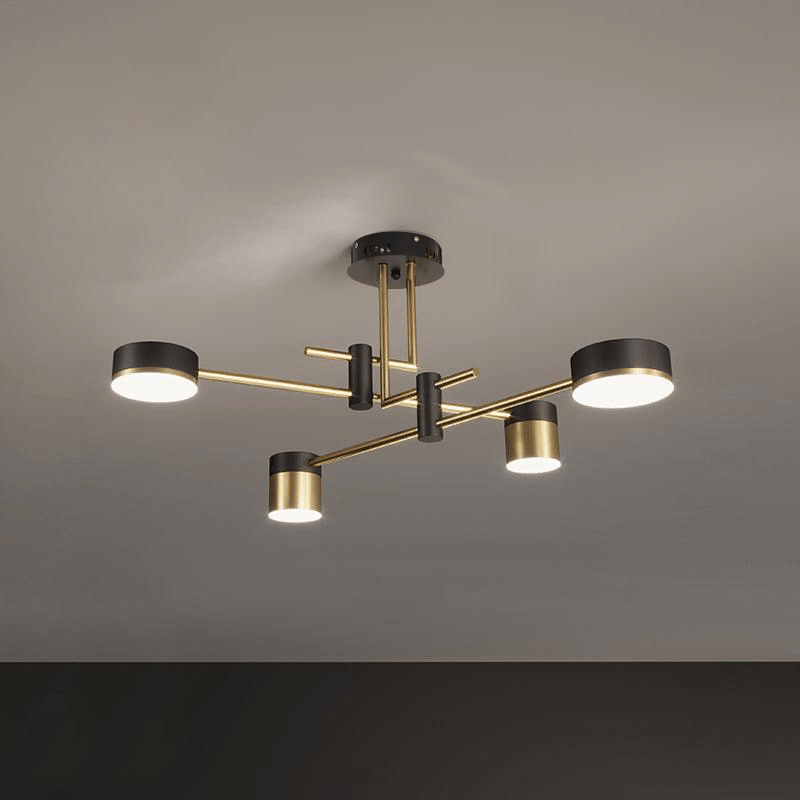 Lustra Chandelier Black Gold Spider Arms - Letslighting