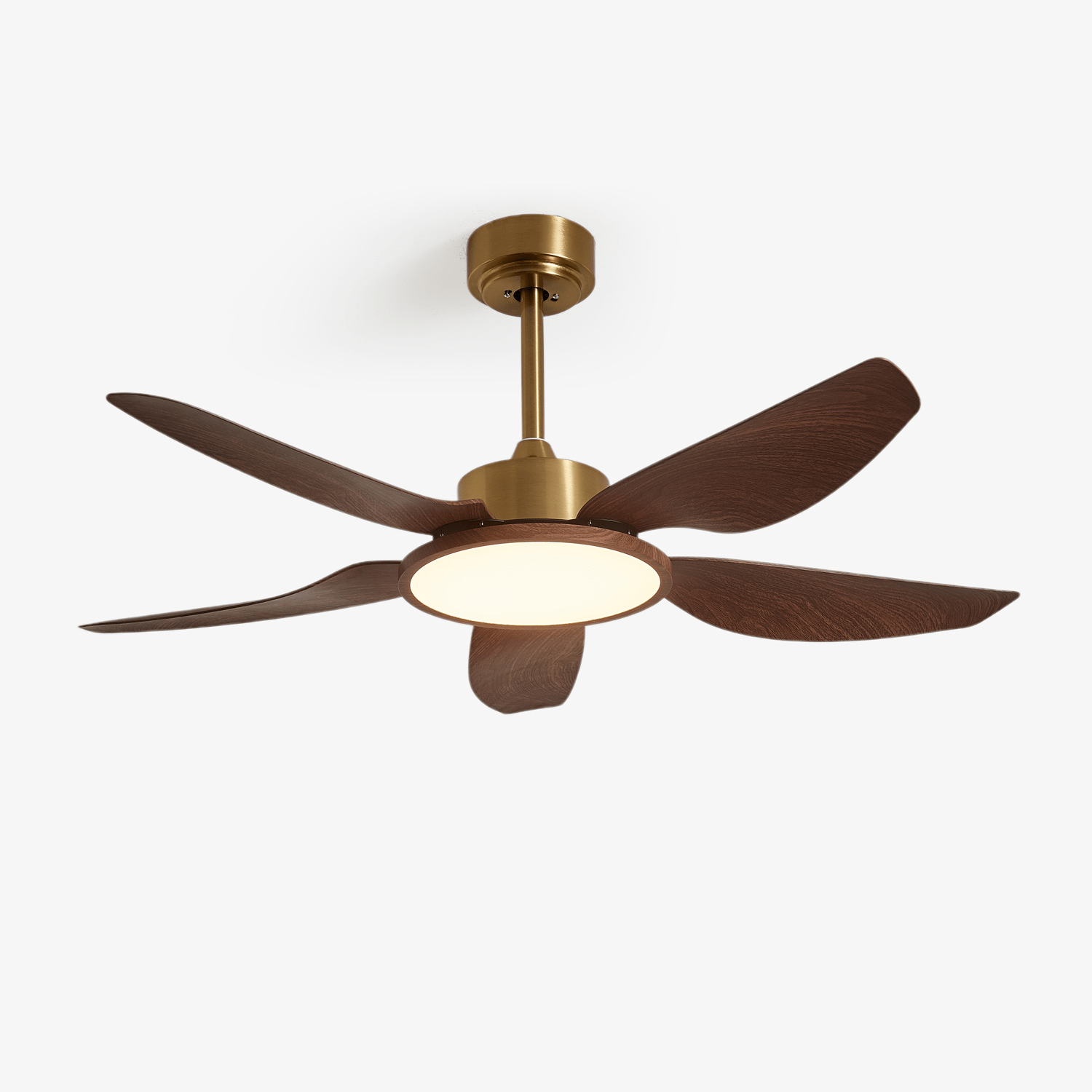 Aurelia Modern Wood Brass Ceiling Fan Light - Letslighting