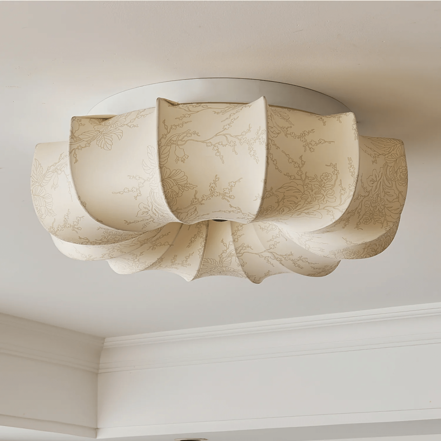 Vivaria Premium Nordic Art Wood Fabric Ceiling Light - Letslighting