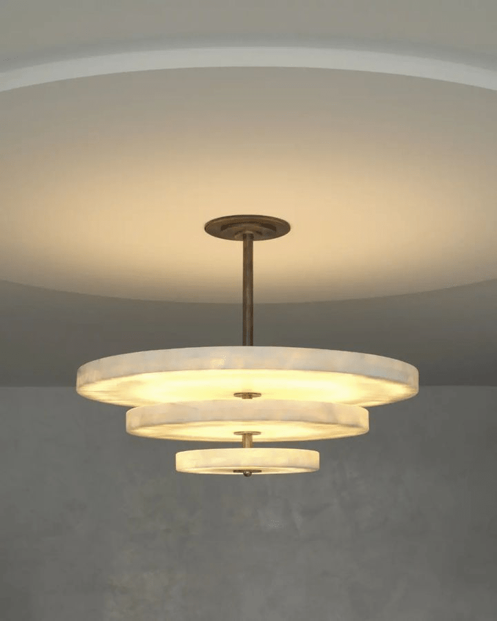 Liora Minimalist Alabaster Pendant Light Chandelier