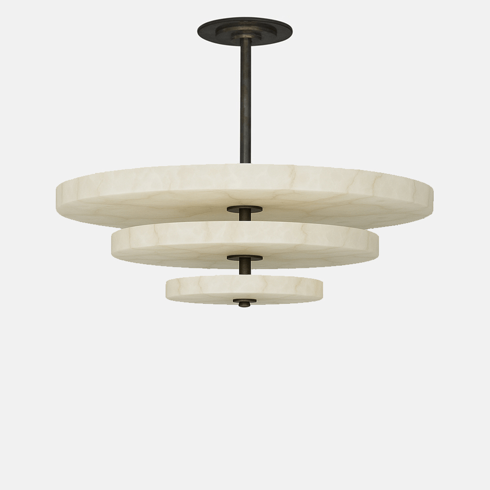 Liora Minimalist Alabaster Pendant Light Chandelier