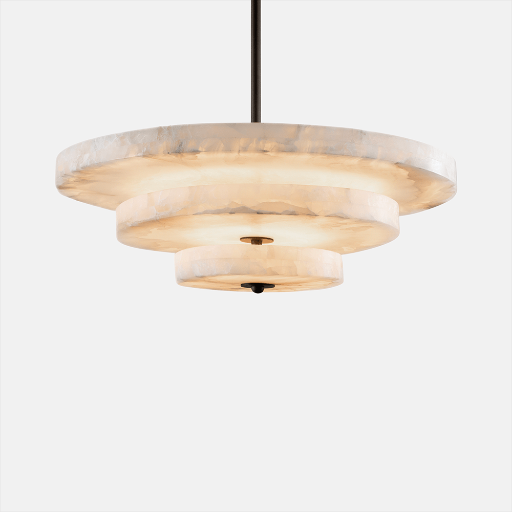 Liora Minimalist Alabaster Pendant Light Chandelier