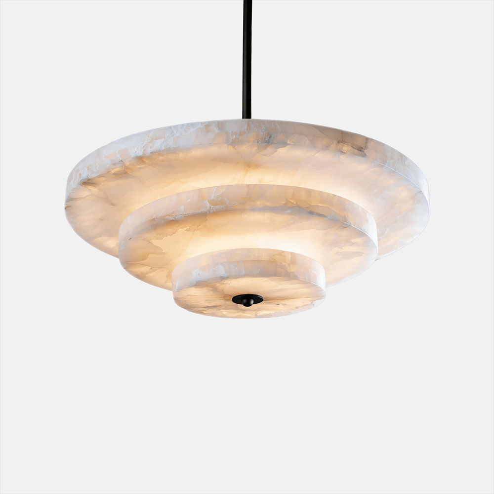 Liora Minimalist Alabaster Pendant Light Chandelier