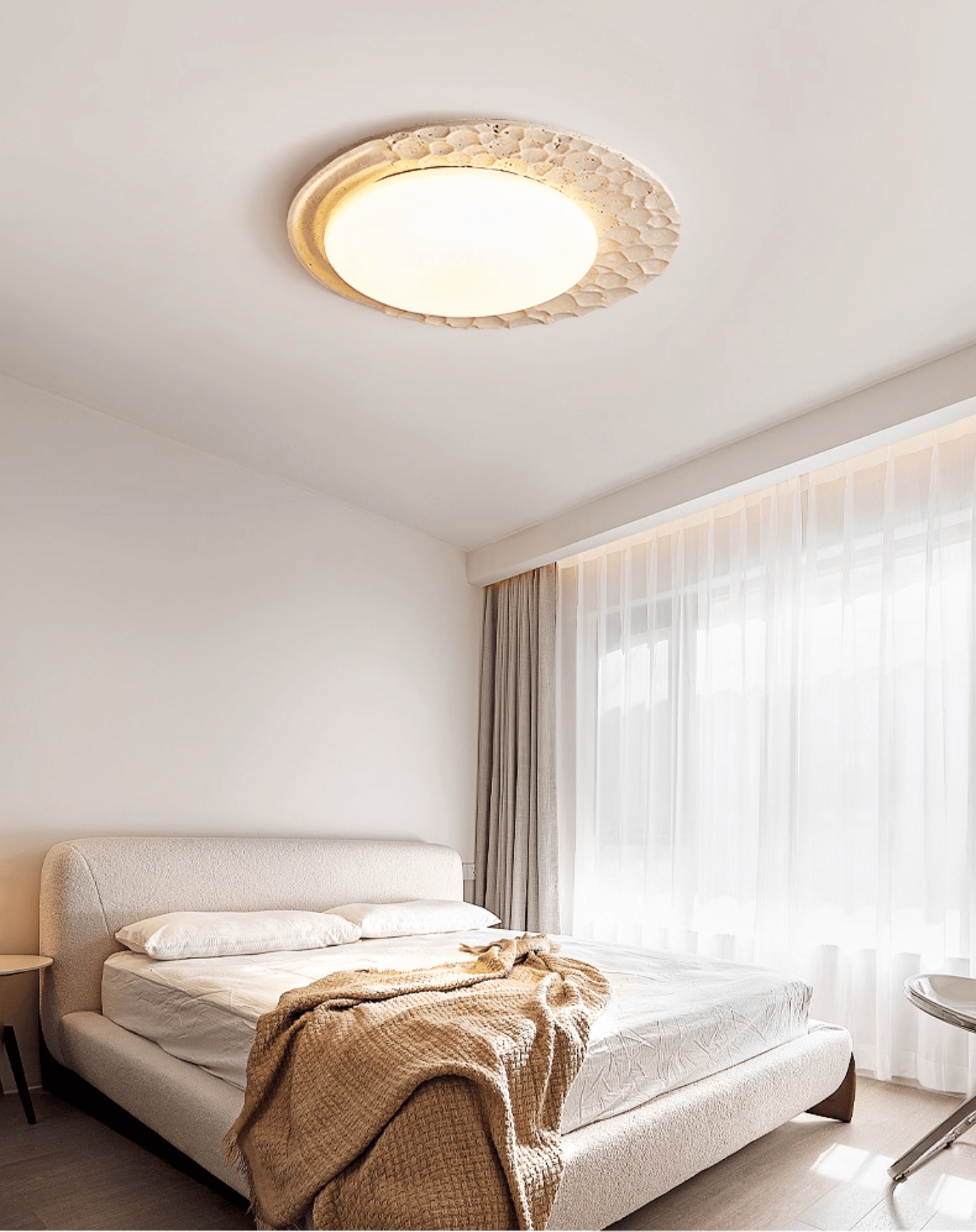 Ivsoris Textured Travertine Ceiling Light