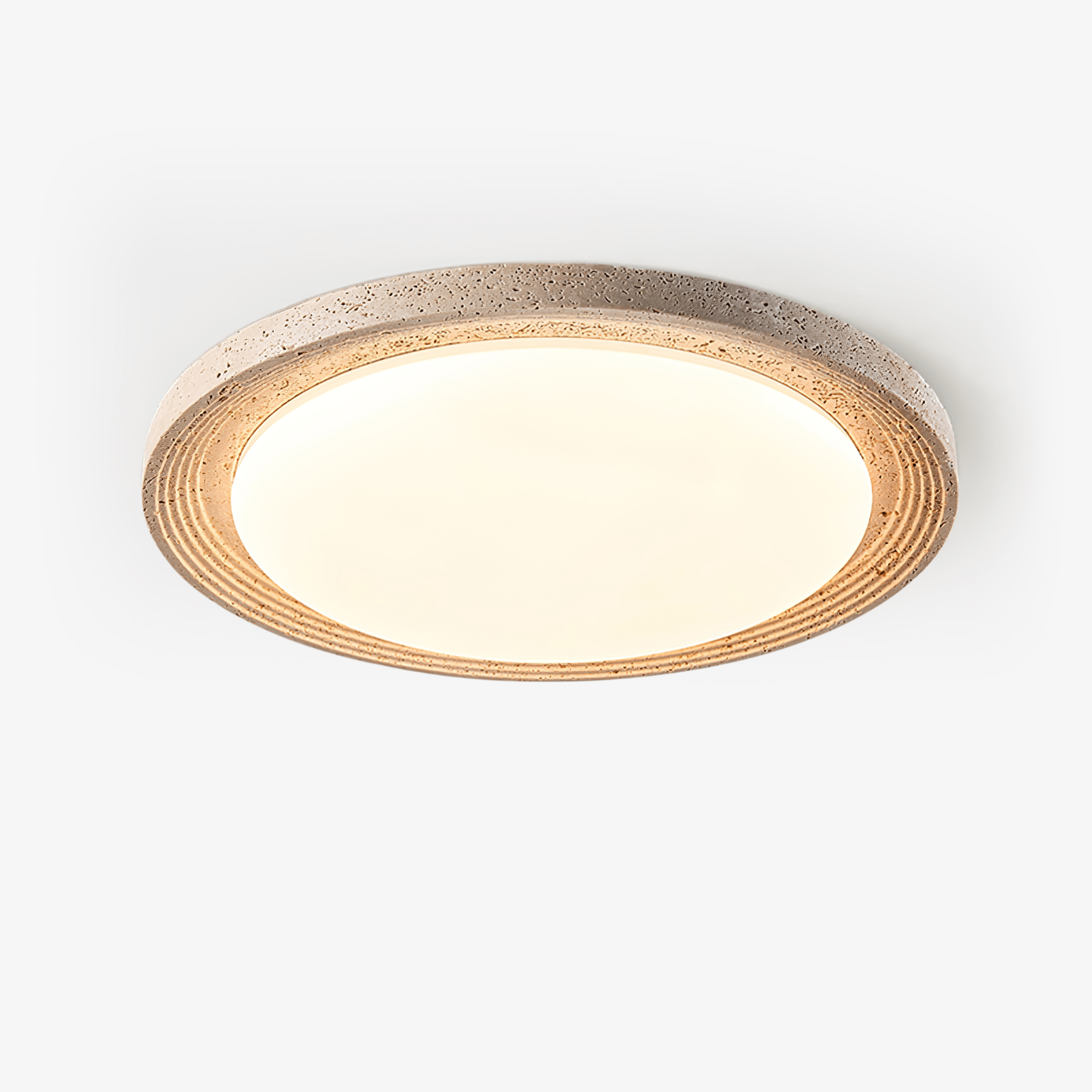 Terralux Modern Travertine & Acrylic Ceiling Light
