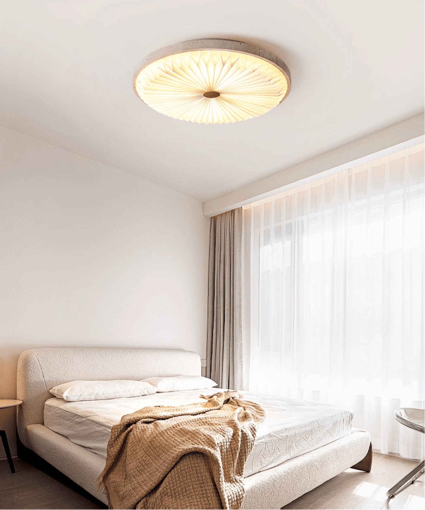 Ciloraris Textured Travertine Ceiling Light
