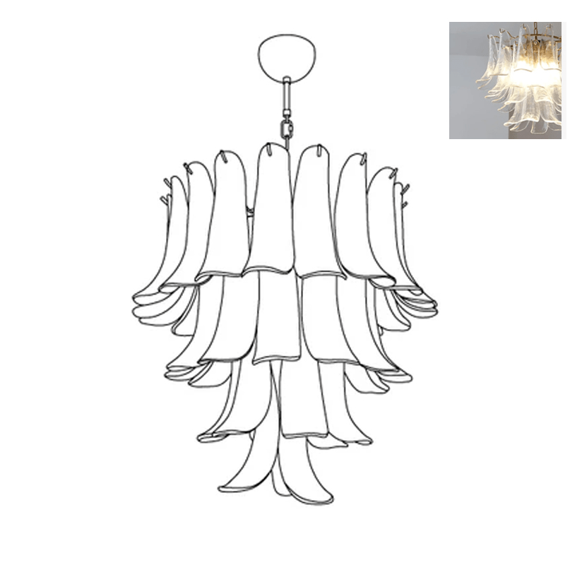 Aurora Chandelier Murano Glass Petals Vintage - Letslighting