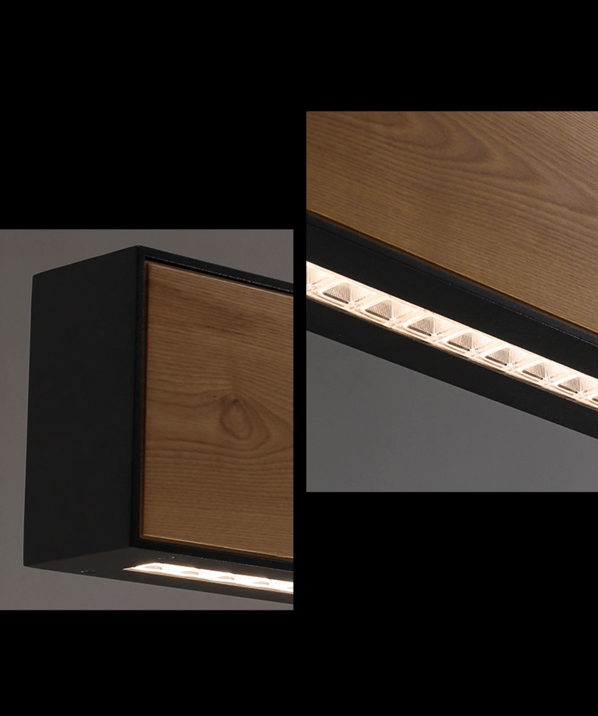 Lustra Pendant Light Wood Gemstone Linear LED - Letslighting