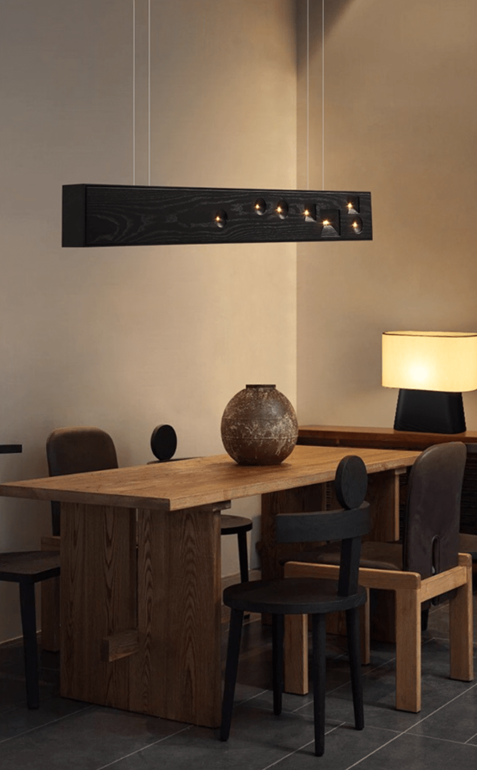 Lustra Pendant Light Wood Gemstone Linear LED - Letslighting