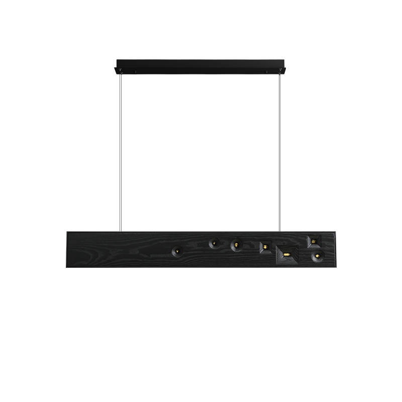 Lustra Pendant Light Wood Gemstone Linear LED - Letslighting