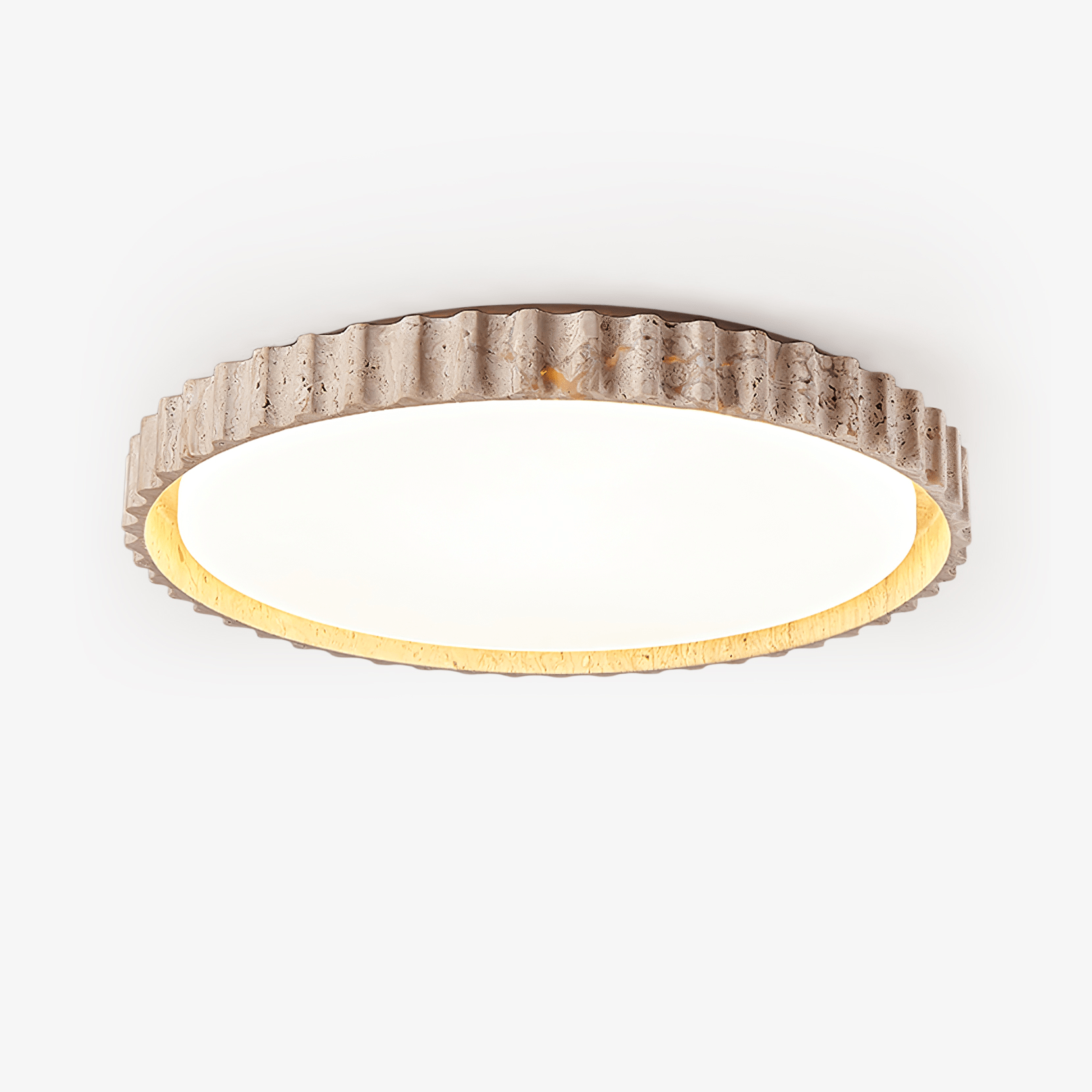 Ornorus Fluted Ring Travertine Ceiling Light - Letslighting