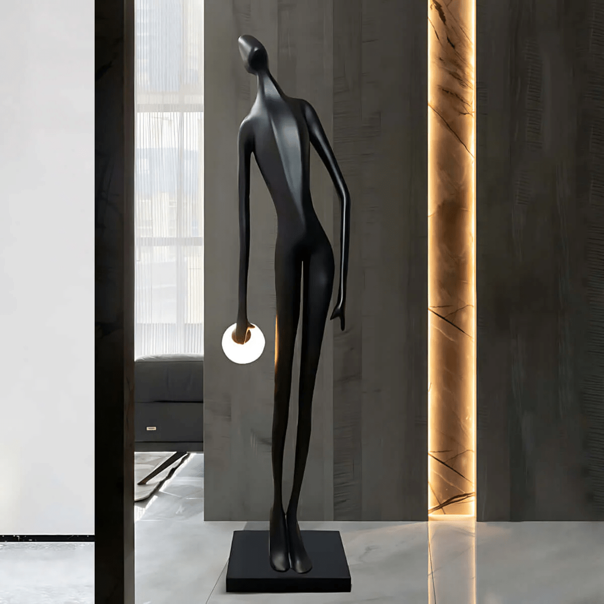 Noir Modern Fiberglass Reinforced Plastic Floor Lamp