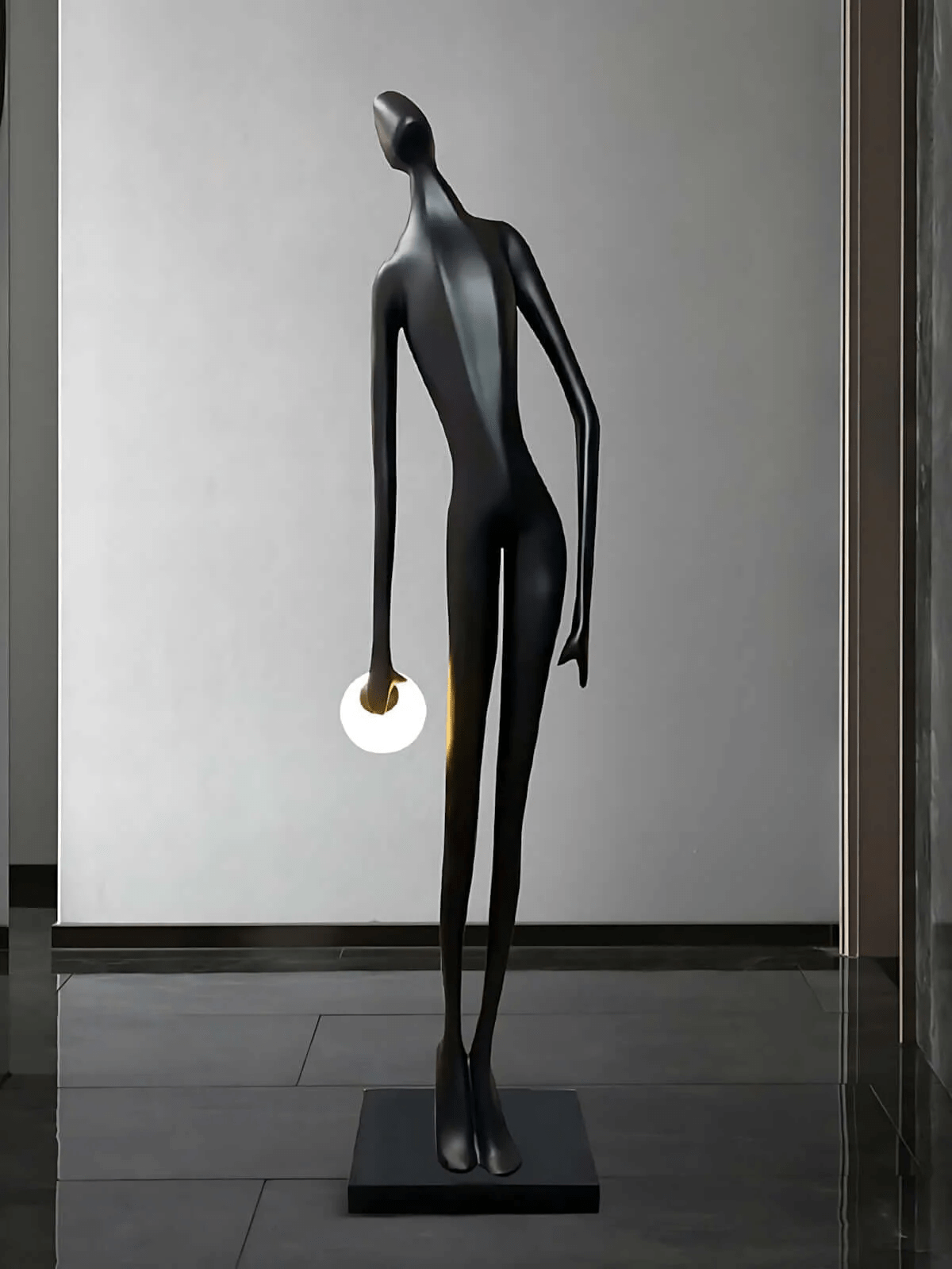 Noir Modern Fiberglass Reinforced Plastic Floor Lamp