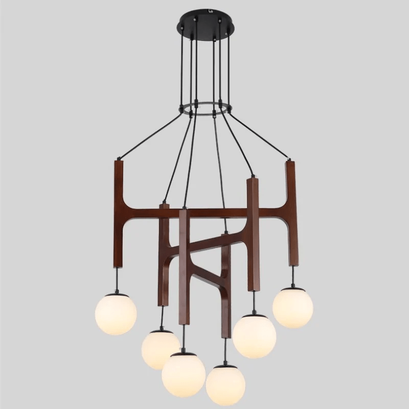 Xylocube Geometric Wood Globe Pendant Light - Letslighting