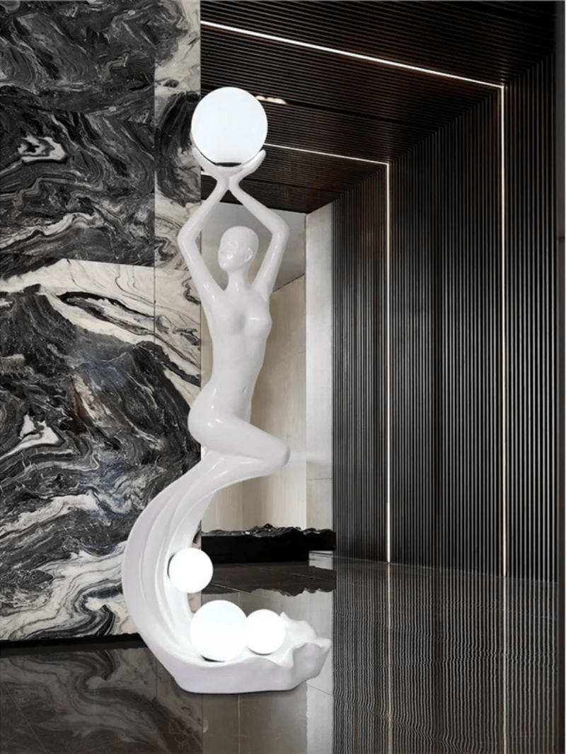 Mermaid Artistic Fiberglass Reinforced Plastic Floor Lamp