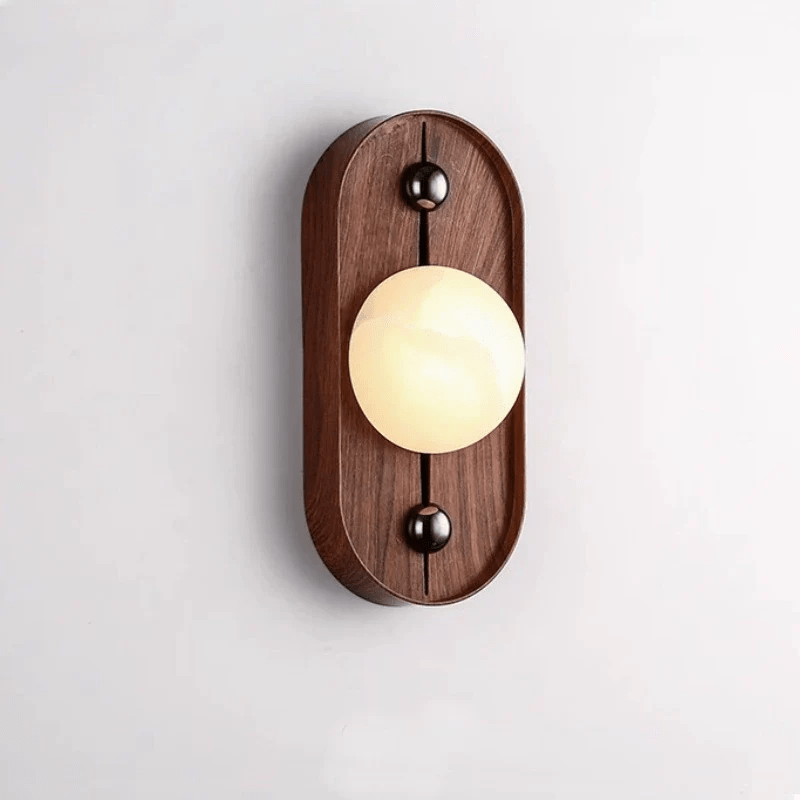 Orlin Alabaster Wood Wall Sconce