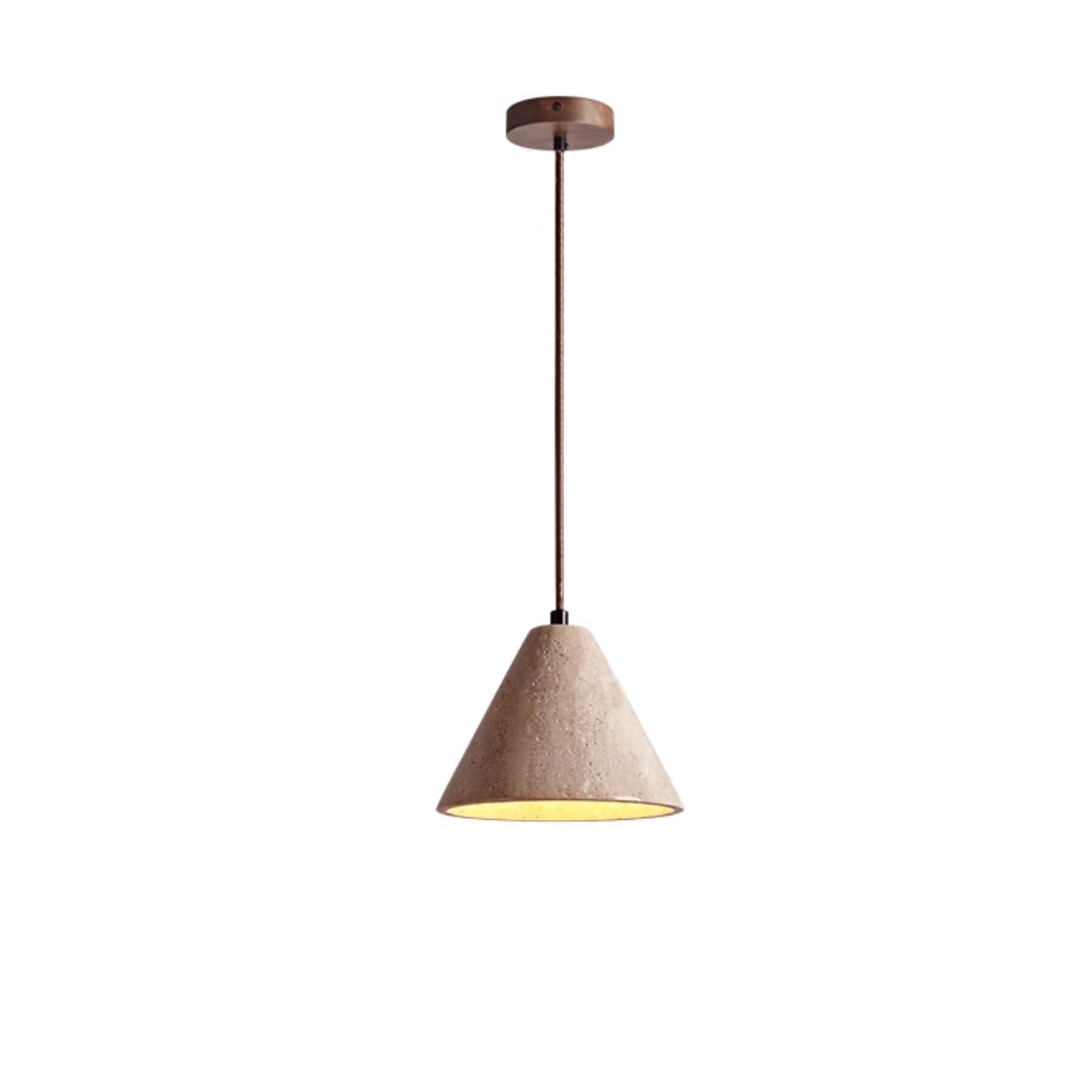 Solis Cone Travertine Pendant Lamp - Letslighting