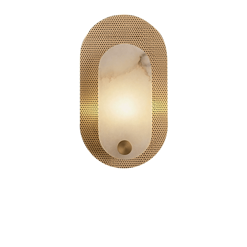 Oval Modern Metal & Alabaster Wall Light