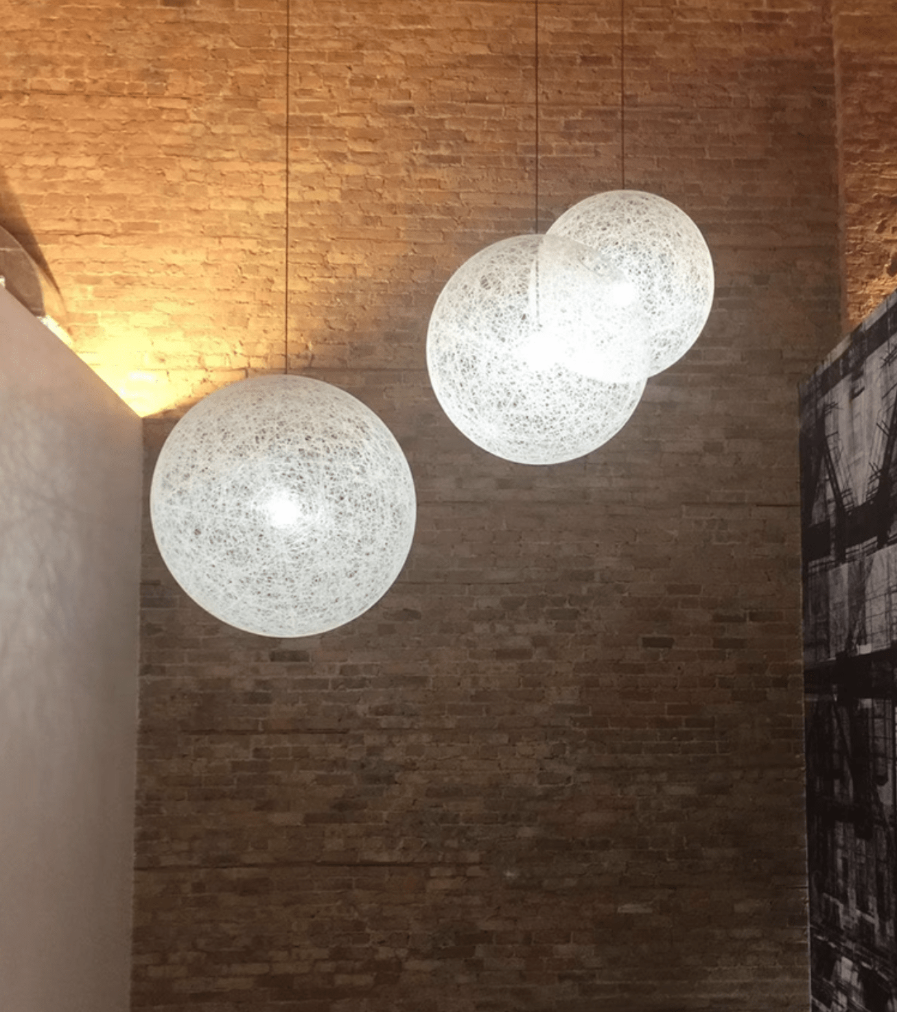 Spherical Modern Metal & Polymers Pendant Light