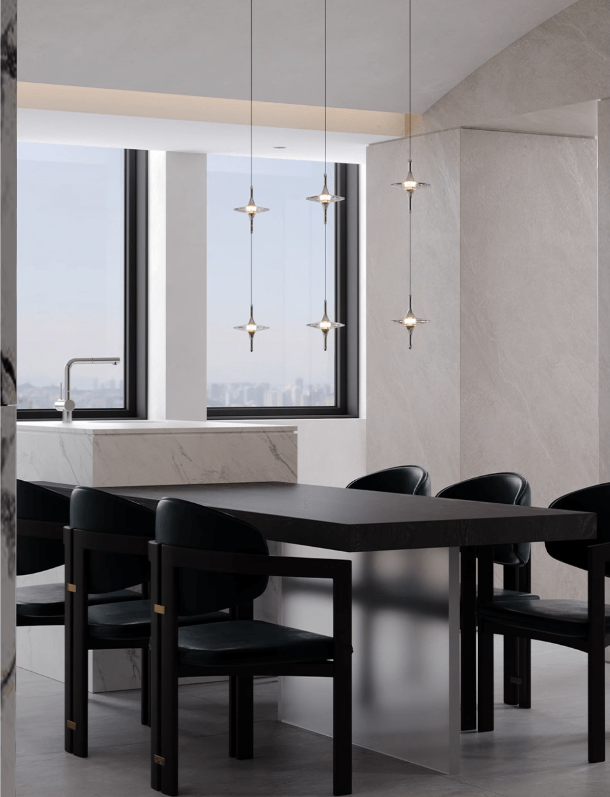 Starfall Modern Metal & Crystal Chandelier